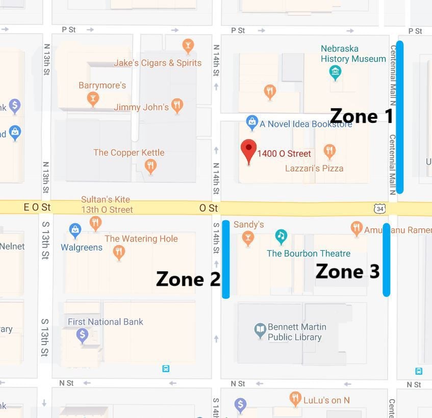 New rideshare zones 14th and O streets